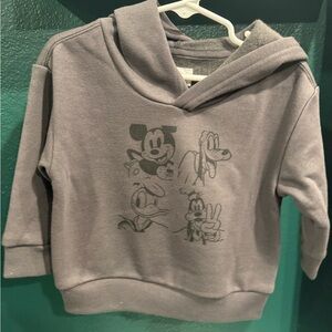 GAP Gray Hoodie with Mickey Mouse Goofy Characters 12-18 months
